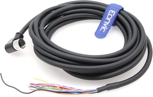 كاميرا Eonvic Cognex كابل إدخال/إخراج الطاقة 24 فولت CCB-PWRIO الزاوية اليمنى M12 12 دبوس أنثى رمز لفتح أجهزة الاستشعار البصرية من سلسلة 2000 في البصر 7000 8000 (2M) in Kuwait
