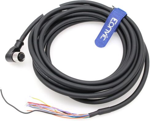 كاميرا Eonvic Cognex كابل إدخال/إخراج الطاقة 24 فولت CCB-PWRIO الزاوية اليمنى M12 12 دبوس أنثى رمز لفتح أجهزة الاستشعار البصرية من سلسلة 2000 في البصر 7000 8000 (2M) in Kuwait