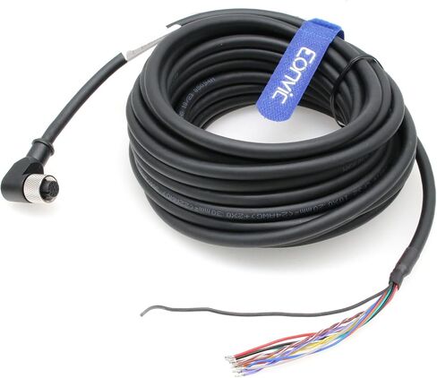 كاميرا Eonvic Cognex كابل إدخال/إخراج الطاقة 24 فولت CCB-PWRIO الزاوية اليمنى M12 12 دبوس أنثى رمز لفتح أجهزة الاستشعار البصرية من سلسلة 2000 في البصر 7000 8000 (2M) in Kuwait