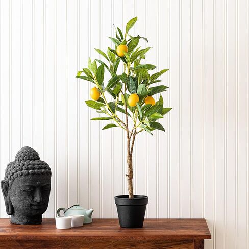 Vickerman Everyday 28" Artificial Potted Lemon Tree - Lifelike Home Or Office Decor - Premium Faux Potted Tree with Real Touch Leaves - Maintenance Free in Saudi Arabia