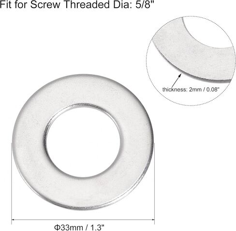 uxcell 5/8" 316 Stainless Steel Flat Washer for Screw Bolt 25Pcs in Saudi Arabia
