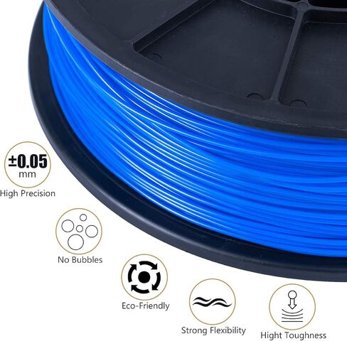 TPE 3D Printer Filament, 95A TPE 1.75mm (Accuracy +/- 0.05mm) Flexible 3D Printing Filament, 0.95Kg Spool, Blue for 3D Printers or 3D Pens in Saudi Arabia