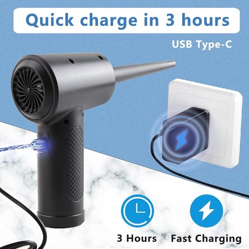 Cordless Air Duster, 6000mAh 51000RPM 3-Gear Computer Cleaning Duster, Replaces Compressed Air Cans, Electric Cordless Air Duster for Computer Keyboard Electronics Cleaning in Kuwait