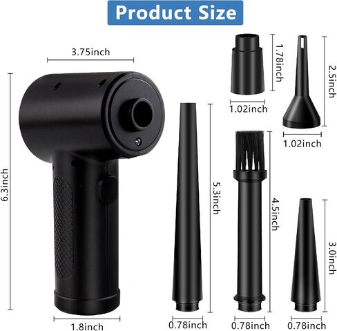 Cordless Air Duster, 6000mAh 51000RPM 3-Gear Computer Cleaning Duster, Replaces Compressed Air Cans, Electric Cordless Air Duster for Computer Keyboard Electronics Cleaning in Kuwait