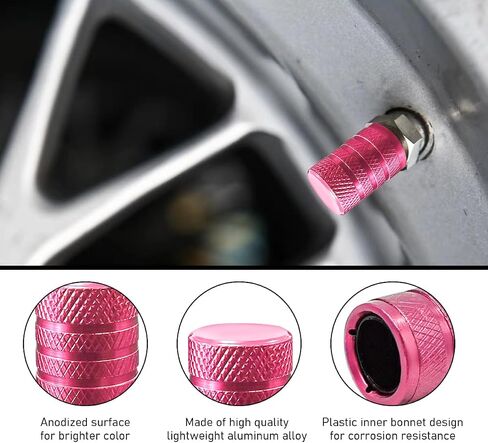 5 PCS Car Tire Valve Stem Caps, Aluminum Auto Wheel Stem Cover with O Seal, Corrosion Resistant Vehicle Tire Air Caps for Truck Motorcycle Bike, Universal Car Accessories (Black) in Saudi Arabia