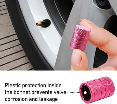 5 PCS Car Tire Valve Stem Caps, Aluminum Auto Wheel Stem Cover with O Seal, Corrosion Resistant Vehicle Tire Air Caps for Truck Motorcycle Bike, Universal Car Accessories (Black) in Saudi Arabia