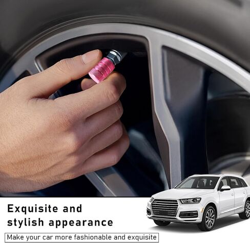 5 PCS Car Tire Valve Stem Caps, Aluminum Auto Wheel Stem Cover with O Seal, Corrosion Resistant Vehicle Tire Air Caps for Truck Motorcycle Bike, Universal Car Accessories (Black) in Saudi Arabia
