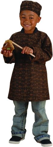Constructive Playthings African Boy Kids Costume, Cultural Dress-Up Play, Fits Most Children Ages 3-6 in Saudi Arabia
