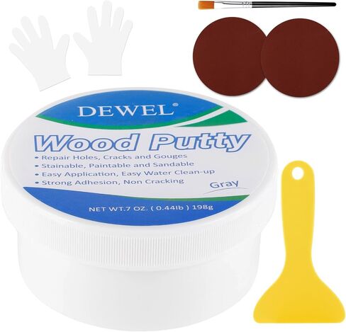 DEWEL Wood Putty, White Wood Filler, New Upgrade Wood Putty Filler Paintable, Stainable, Sandable, Wood Furniture Repair Kit Quickly Restore Wood Hole, Hardwood Floor, Door in Saudi Arabia
