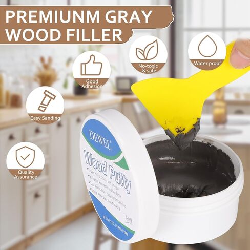 DEWEL Wood Putty, White Wood Filler, New Upgrade Wood Putty Filler Paintable, Stainable, Sandable, Wood Furniture Repair Kit Quickly Restore Wood Hole, Hardwood Floor, Door in Saudi Arabia