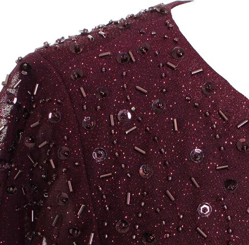 S.L. Fashions Women's Glitter Mesh Stretch Dress W/Shoulder Embellishment Formal Long Gown, (Petite and Regular Sizes) in Saudi Arabia
