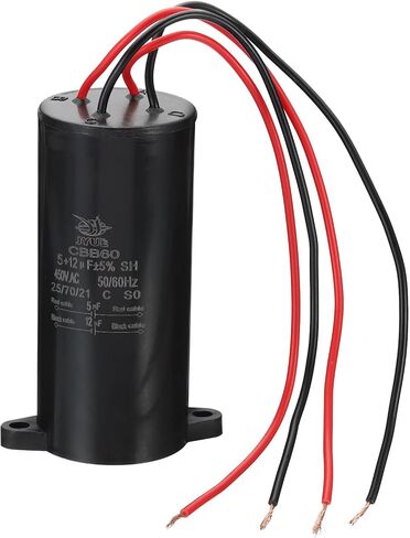 PATIKIL 10+6uf CBB60 Run Capacitor, Dual Run Start AC 450V 4 Wires 50/60Hz Plastic Shell with Screw Fixed Base 95 x 63mm for Washing Machine Motor Star in Saudi Arabia