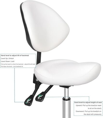 Ergonomic Rolling Swivel Saddle Stool with Wheels,Hydraulic Pneumatic Lifting Height Adjustable Lightweight Chair for Clinic Hair Salon Massage Lab Kitchen Home Office (Black, Without Back) in Saudi Arabia