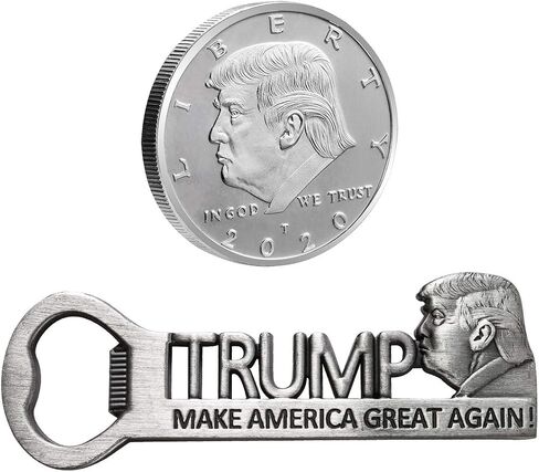 Donald Trump Birthday Gifts, Keep America Great Coin and Trump Make America Great Again Bottle Opener MAGA Gifts for Men Women in Saudi Arabia