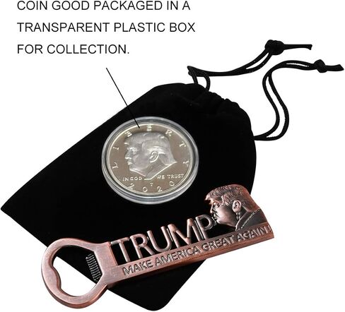 Donald Trump Birthday Gifts, Keep America Great Coin and Trump Make America Great Again Bottle Opener MAGA Gifts for Men Women in Saudi Arabia