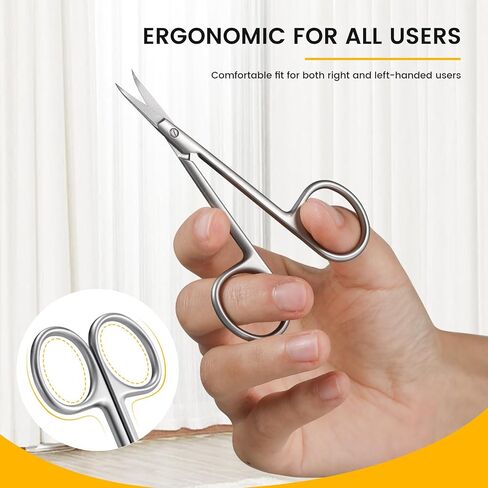 BEZOX Precision Curved Tip Cuticle Scissors - Russian Style Sharp Nail Dead Skin and Hangnail Scissor, Professional Cuticle Trimmer with Sharp, Thin Blade - Ideal for Right & Left-Handed Use in Saudi Arabia