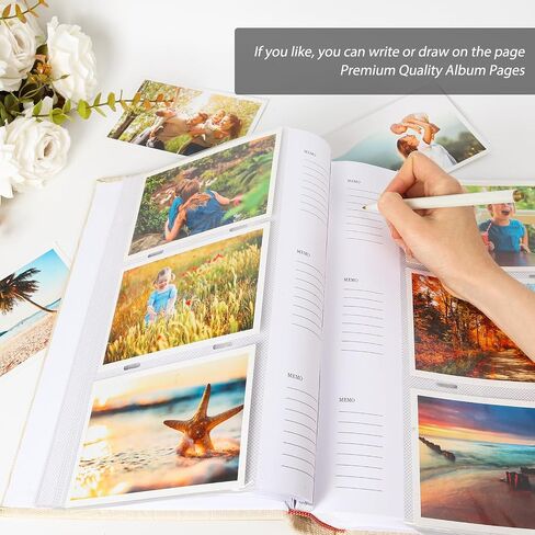 ألبوم صور RECUTMS لصور 4 × 6، غطاء جلدي مع نافذة أمامية، 50 ورقة صغيرة سهلة الارتداء في كتاب الصور 300 صورة مع مساحة للكتابة لحفل زفاف وعائلة وتخرج الأطفال (بيج) in Kuwait