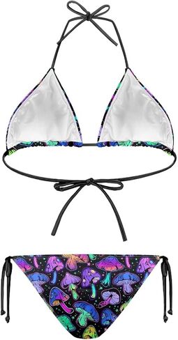 String Women's Sexy Halter Thong Bikini 2 Piece with Tie Sides Summer Triangle Bikini Set Swimsuits in Saudi Arabia