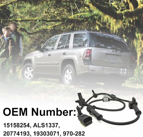 مستشعر سرعة عجلة ABS أمامي يسار/يمين مناسب لسيارة Chevy Trailblazer/GMC Envoy 2002-2009، لسيارة Buic-k Rainier Saab 9-7x Oldsmobil-e Bravada Chevy SSR Trailblazer EXT/GMC Envoy XL، استبدل OE ALS1337 قطعتان in Saudi Arabia