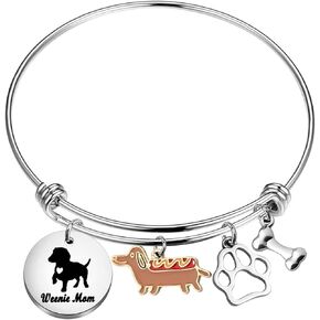 PLITI Dachshund Gift Dachshund Lover Gift Weenie Dog Gift Dachshund Mom Gift Weenie Mom Bracelets For Women