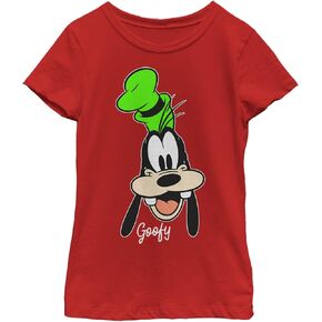 Disney Characters Goofy Big Face Girl's Solid Crew Tee