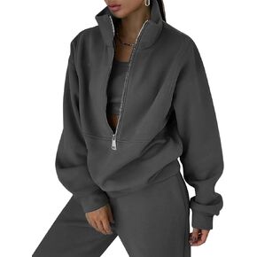 Eisctnd Sweatpants Women's Suits Sets 2 Piece Outfits Jogger Sets 2 Piece Sweatshirt Pants Tracksuit DarkGrey S
