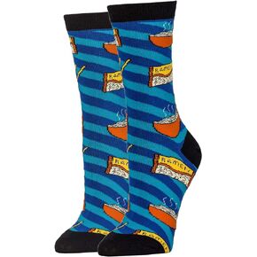 Oooh Yeah! Socks, Womens Cotton Crew Socks (Rock'in Ramen)