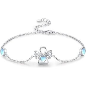 ConBo Moonstone Bracelets for Women 925 Sterling Silver Guardian Angel/Unicorn Bracelets Moonstone Angel/Unicorn Bracelets Adjustable Jewelry Gifts for Girls Mom Birthday Christmas in Kuwait