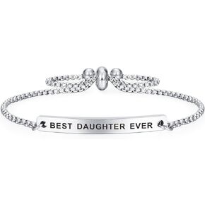 SOUSYOKYO Daughter Bracelet, Daughter Christmas Jewelry Gifts Ideas, Xmas Present for Daughter from Mom and Dad