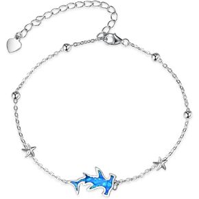 SCZKLAQ Hammerhead Shark Bracelet for Women 925 Sterling Silver Shark Bracelet Cute Animal Shark Jewelry for Women Girls Shark Lovers Shark Week Gifts