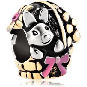 زهرة النرجس أرنب في سلة فيونكات سحر الحيوانات بيع مجوهرات رخيصة الخرز صالح باندورا سحر أساور الهدايا in Kuwait