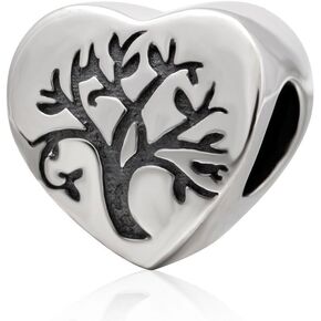 Tree of Life Charm 925 Sterling Silver Tree Charm Family Charm Love Charm fit for Pandora Bracelet (A)