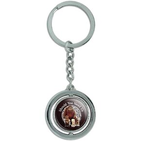 GRAPHICS & MORE Should You Need Us Labyrinth With Ludo Hoggle and Didymus Keychain Spinning Round Chrome Plated Metal