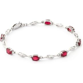Galaxy Gold GG 14k Solid Gold Tennis Bracelet 4.21 ct Ruby Diamond