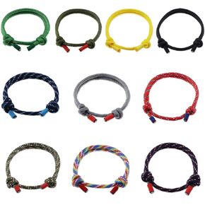 SING F LTD 10pcs Nautical Braided Rope String Surfer Bracelets Set Assorted Handmade Adjustable Unisex
