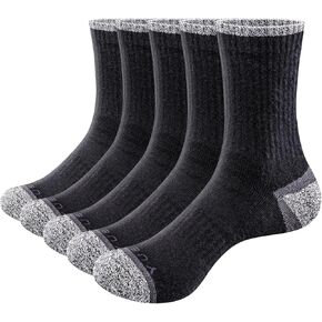 YUEDGE Womens Cushioned Crew Socks Gym Tennis Training Athletic Socks For Women, Moisture Wicking Safety Work Boot Socks