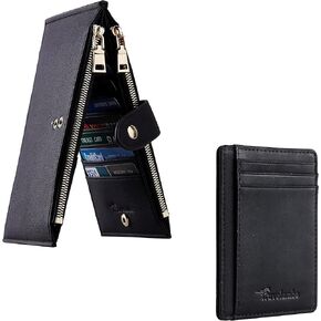 محفظة نسائية متعددة البطاقات من Travelambo ومحفظة جلدية رفيعة بجيب أمامي in Kuwait