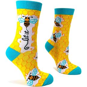 Fabdaz Let it Bee Novelty Crew Socks for Women