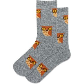 Hot Sox Womens Owl Boot Crew Socks