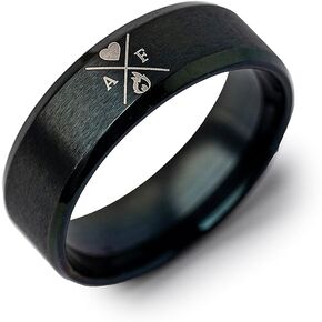 Stoic Store UK Amor Fati Ring - Stoicism Ring Black Stainless Steel - Amor Fati/Stoic/Marcus Aurelius