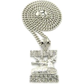 New ICED Out NO Limit Records Pendant 5mm/24 Cuban Chain Necklace XZ118