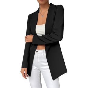 SweatyRocks Women's Casual Solid Lightweight Shawl Collar Open Front Blazer Dressy Work Office Jacket