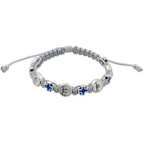 Venerare Light Grey Reconciliation or Confirmation Bracelet | Holy Spirit and Cross Beads | Sturdy Woven Cord | Easy to Adjust | Fits Teens and Adults | Great Catholic Gift for Confirmation