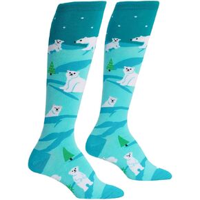 Sock It To Me Women's Polar Bear Stare Knee High Socks, One Size