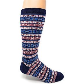 WARRIOR ALPACA SOCKS - Fun Scandinavian Fair Isle Alpaca Wool Socks - Warm, Winter, Novelty, Holiday Sox - Unisex