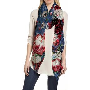 Lina & Lily Floral Design Print Women's Scarf Shawl Lightweight