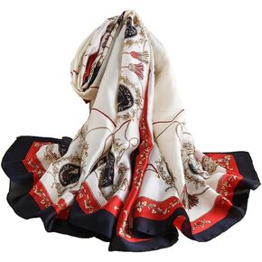 Leimdu 35X70 Silk Feeling Scarf Large Headscarf Fashion Sunscreen Hair Wraps Soft Neck Scarves for Women