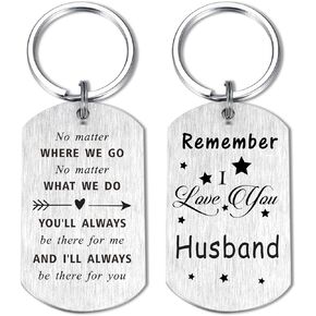 Remember I Love You Husband Keychain, Best Husband Birthday Gift, Men Christmas Stuff Anniversary Key Chain Gift for My Husband, Valentines Day Husband Key Chain from Wife