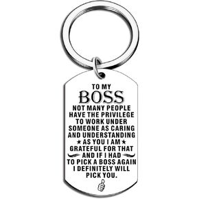 Boss Appreciation Keychain Gifts for Lady Female Men Women Office Appreciation for Supervisor Mentor Leader Birthday Thank You Leaving Going Away Retirement Presents for Coworker Goodbye Christmas