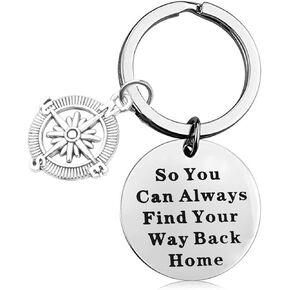 LQRI Compass Key Chain Wanderist Gift So You Can Always Find Your Way Back Home Keychain Adventure Gift